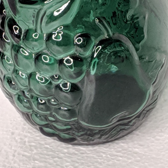 VTG DABS Green Bottle Vase Embossed Fruit Portugal - Picture 8 of 8